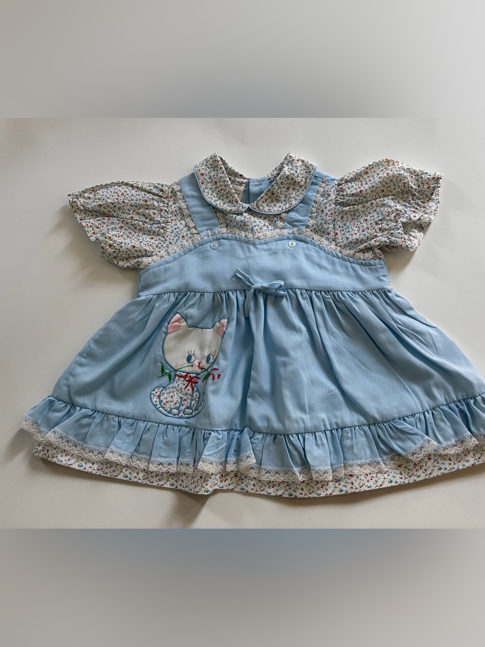 Vintage Smocked Dress Girls 24 Months ~ 80s/90s Vintage Baby Dress Blue